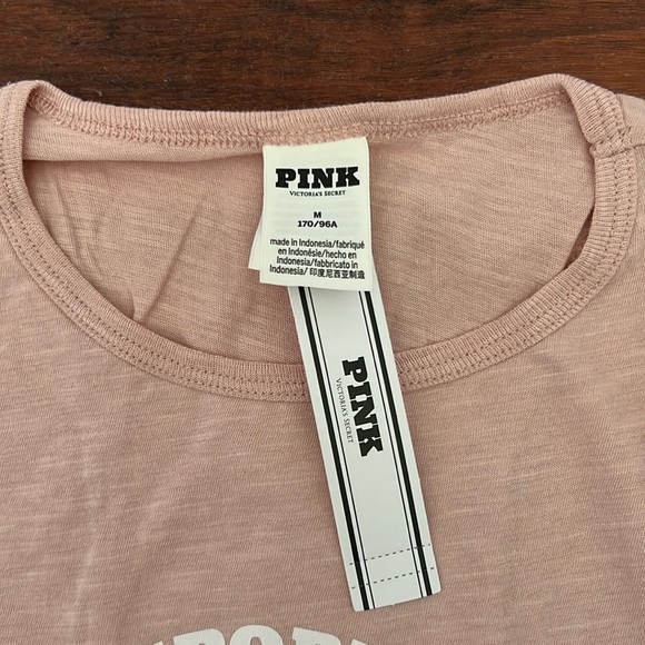 VS Pink Cotton Cropped Racerback Tank Top light pink crop top activewear medium - Picture 6 of 10